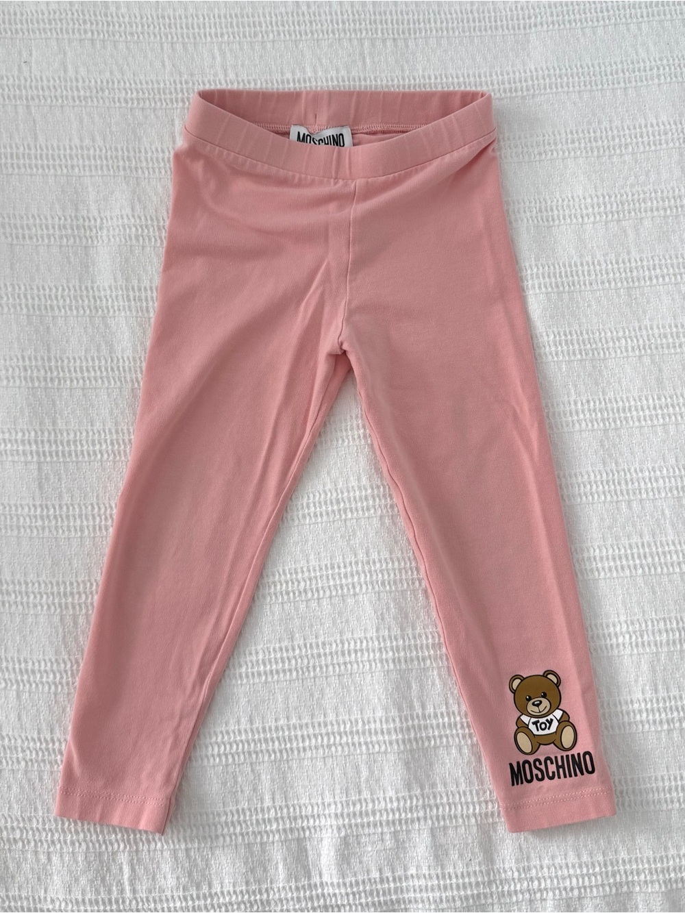 Moschino Pink Girls' Teddy Logo Leggings